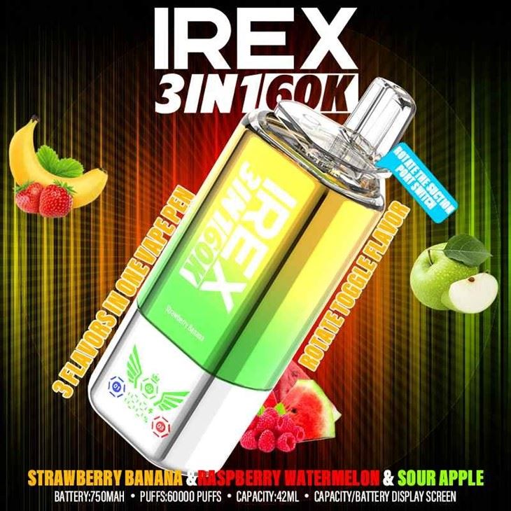 Strawberry banana & Raspberry watermelon & Sour apple_IREX 3in1 60000 Strawberry banana & Raspberry watermelon & Sour apple_IREX 3in1 60000