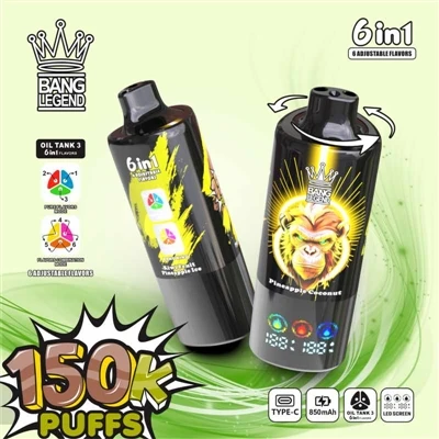 BANG LEGEND 150K Puffs 6 em 1: redefinindo a capacidade, o sabor e os padrões...