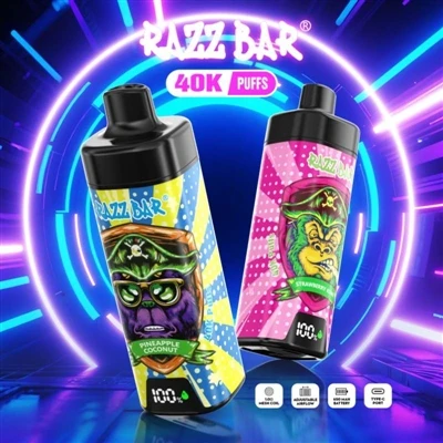 Cigarro eletrônico descartável Razz Bar 40000-: uma experiência Vaping defini...