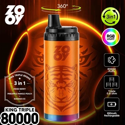 ZOOY KING 3-in-1 80000 Puff Descartável E-cigarro: Definindo um novo padrão d...
