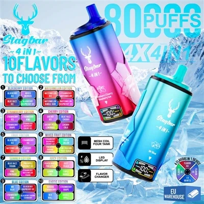 Stag Bar 4in1 80000 Puffs: uma escolha da nova era para cigarros eletrônicos-...