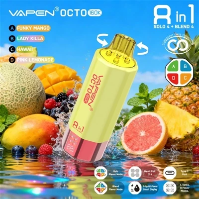 Vapen Octo 160K Puffs 8 em 1: quando vários sabores não são mais um truque, m...