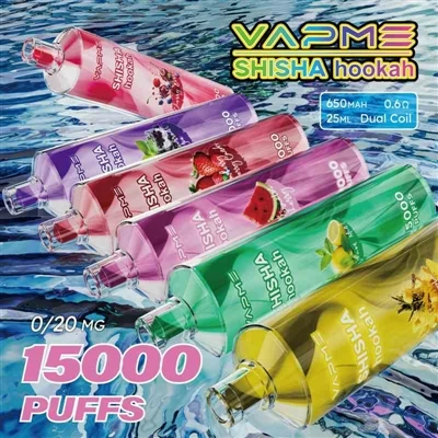 Vapme Shisha Hookah 15000: uma fusão de experiência leve com narguilé e vape ...