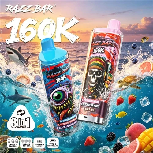 Razz Bar 160K Puff: Combinando vários sabores, bateria de longa duração e rec...