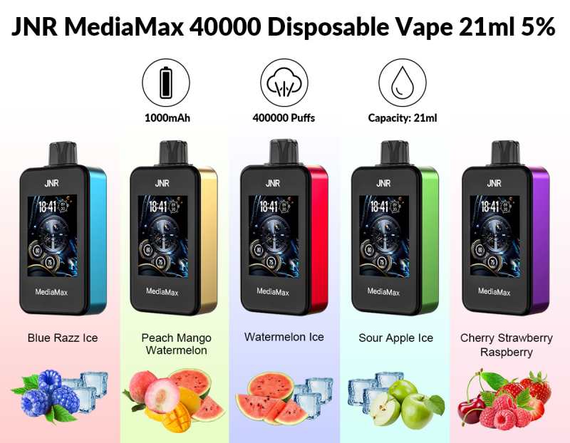 JNR-MediaMax-40000-Disposable-Vape-21ml JNR MediaMax 40000 JNR-MediaMax-40000-Disposable-Vape-21ml JNR MediaMax 40000