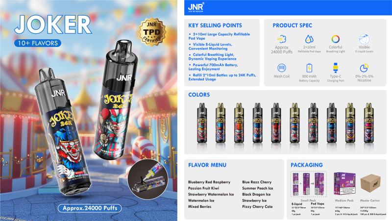 JNR JOKER 24000 jnr-joker-refillable-disposable-vape