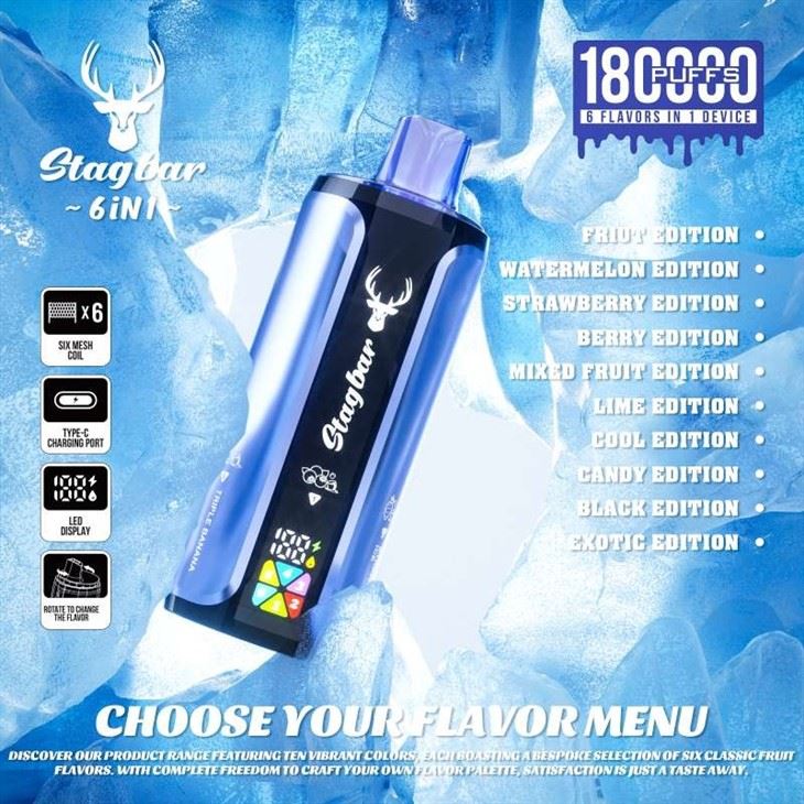 StagBar 180K Puff 6in1 price StagBar 180K Puff 6in1 price